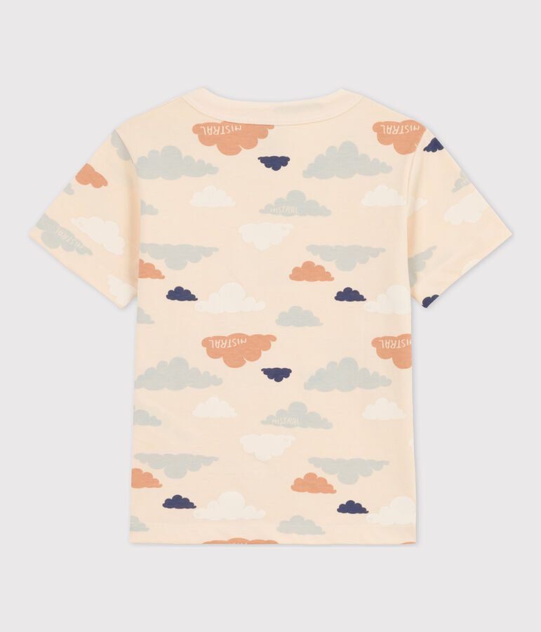 Kurz&auml;rmeliges bedrucktes Kinder-T-Shirt f&uuml;r Jungen weiss AVALANCHE/ MULTICO