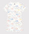 Kurzer Kinderpyjama aus Baumwolle mit Regenbogen-Printmotiv weiss MARSHMALLOW/weiss MULTICO