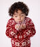 Kinder-Pullover aus Wolle und Baumwolle mit Muster rot AMARANTE/ AVALANCHE