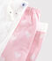 Pyjama aus Baumwolle für Mädchen/Damen weiss MARSHMALLOW/rosa MINOIS