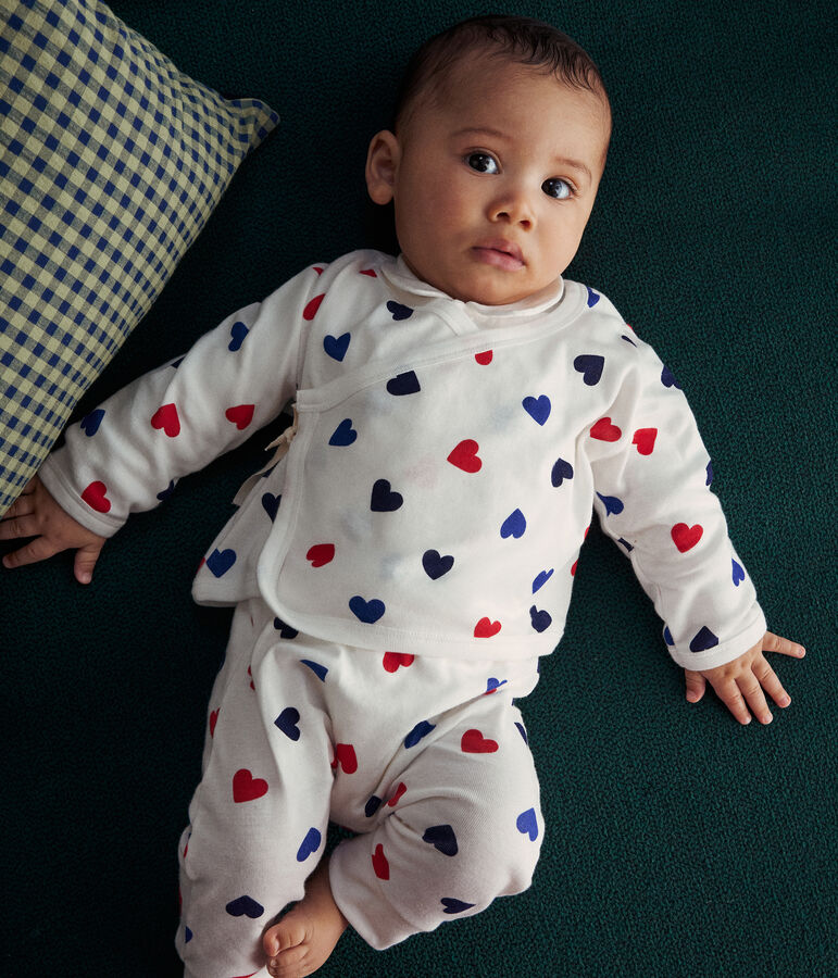 3-teiliges Baby-Set aus Baumwolle weiss/vielfarbig