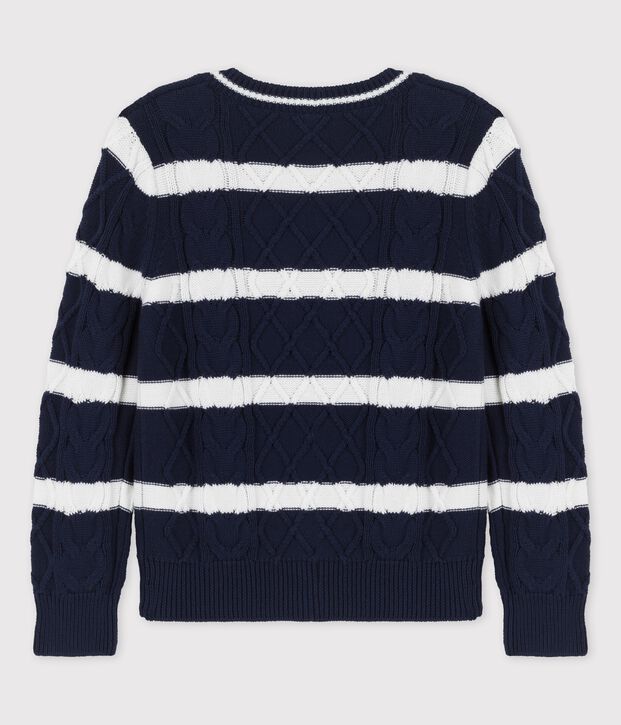 Cardigan aus Baumwolle f&uuml;r Jungen blau/weiss