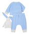 Dreiteiliges Baby-Set aus Bio-Baumwolle in Blau blau EDNA/weiss MARSHMALLOW