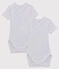 2er-Set kurzärmelige Baby-Bodys im Kimono-Schnitt aus Bio-Baumwolle mit Lochmuster variante 1