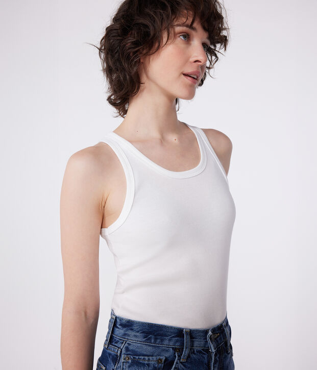 Damen-Tanktop L&rsquo;Iconique aus Baumwolle weiss
