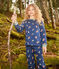 Kinderpyjama aus Molton mit Pilzmotiv blau MEDIEVAL/weiss MULTICO