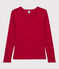 Klassisches Damen-T-Shirt aus Baumwolle mit V-Ausschnitt rot TERKUIT