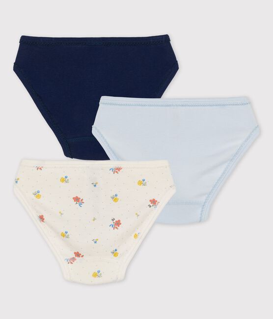 3er-Set Slips aus Bio-Baumwolle mit Blumenmuster für Mädchen variante 1