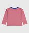 Langärmeliges Kinder-T-Shirt aus Baumwolle mit Streifen rot POMPEI/ MILK