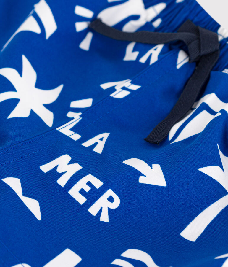 Baby-Badeshorts mit Strandmotiven blau/weiss