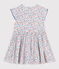 Kurzärmeliges Kinder-Kleid aus Baumwolle mit Blümchen weiss MARSHMALLOW/weiss MULTICO
