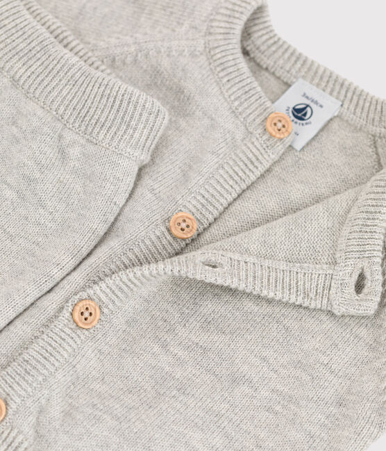Zweiteiliges Baby-Set aus Woll- und Baumwoll-Strick grau BELUGA CHINE