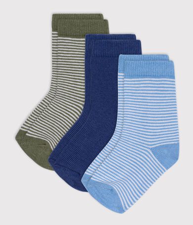 3er-Set Baby-Socken aus Baumwolle mit Ringelstreifen