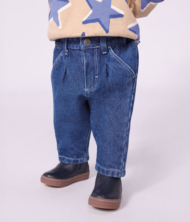 Baby-Hose aus einfarbigem Denim blau