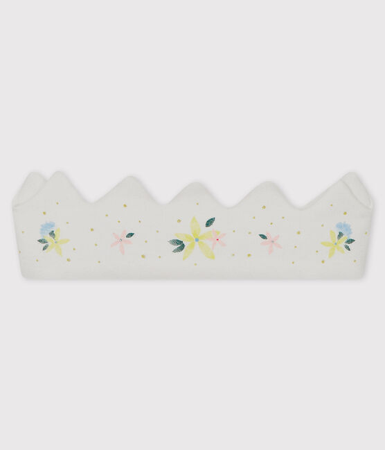 Baby-Haarband aus Rippstrick für Mädchen weiss MARSHMALLOW