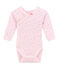Langärmeliger Baby-Mädchen-Wickelbody mit Print rosa VIENNE/weiss MULTICO