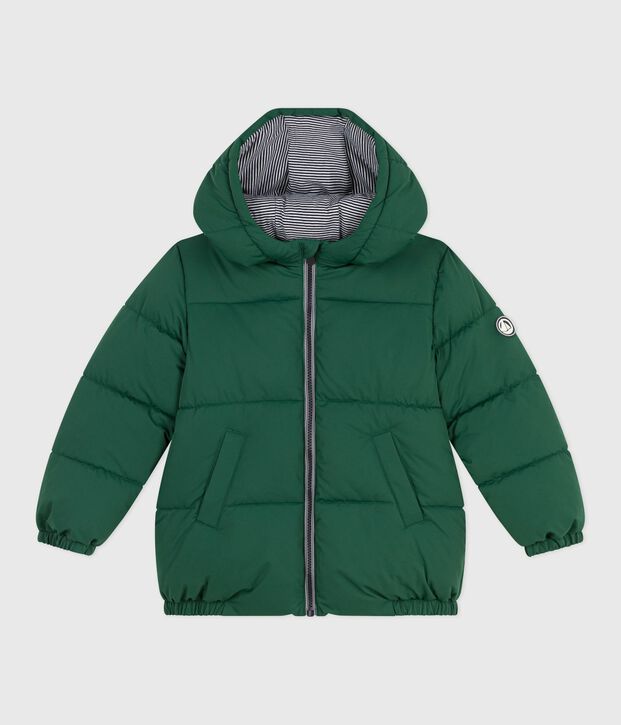Einfarbige Kinder-Winterjacke gr&uuml;n