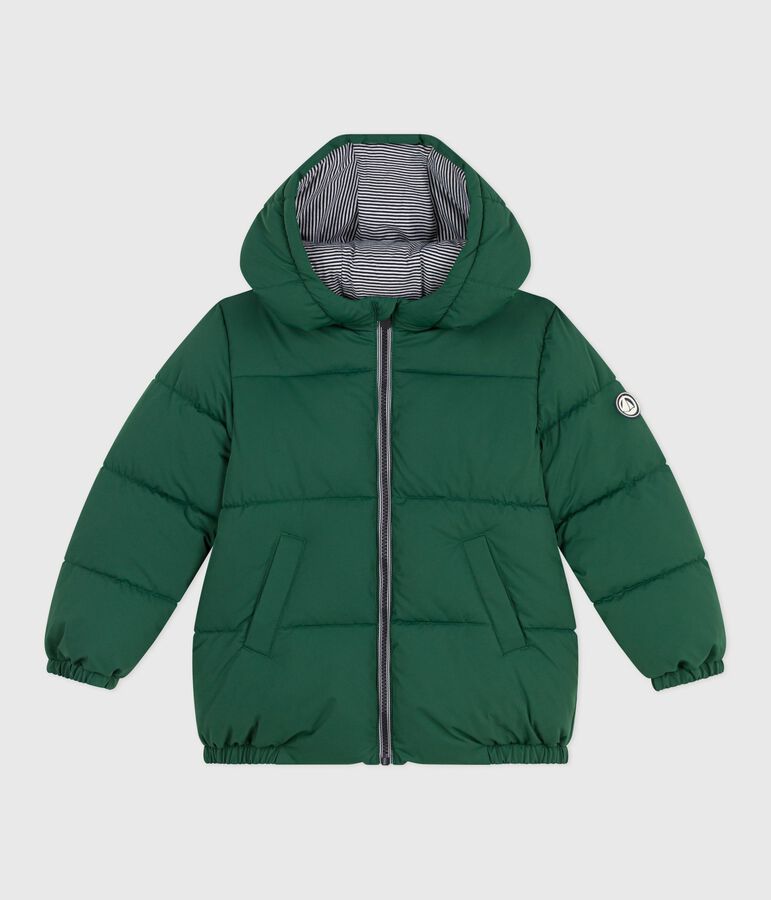 Einfarbige Kinder-Winterjacke gr&uuml;n