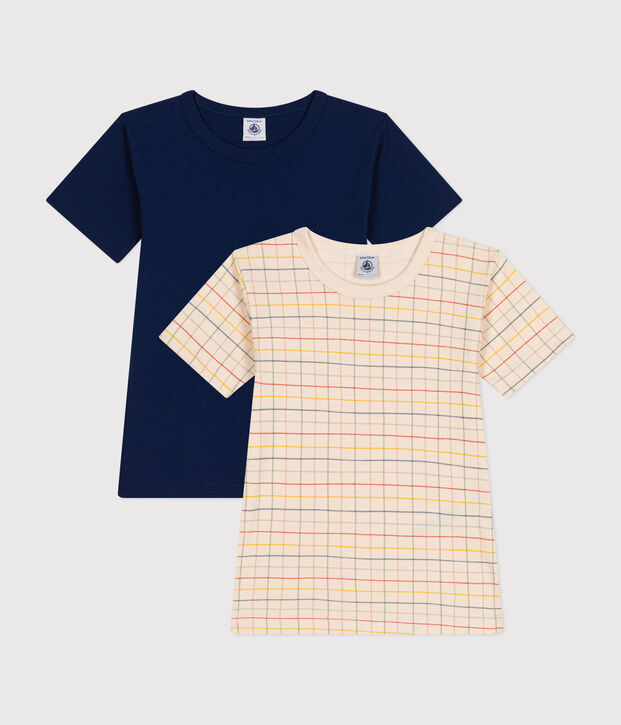 2er-Set kurz&auml;rmelige Kinder-T-Shirts aus Baumwolle vielfarbig