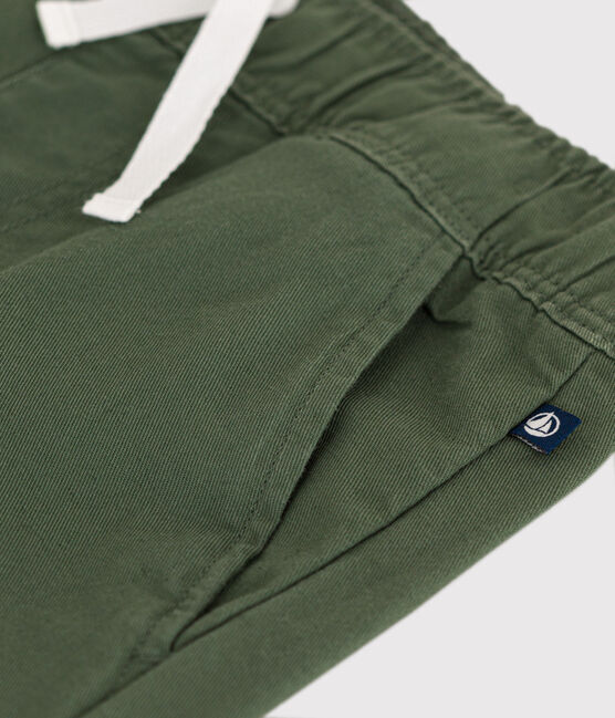 Kinderhose aus gestreiftem Baumwoll-Kattun Kinder/Jungen grün CROCO