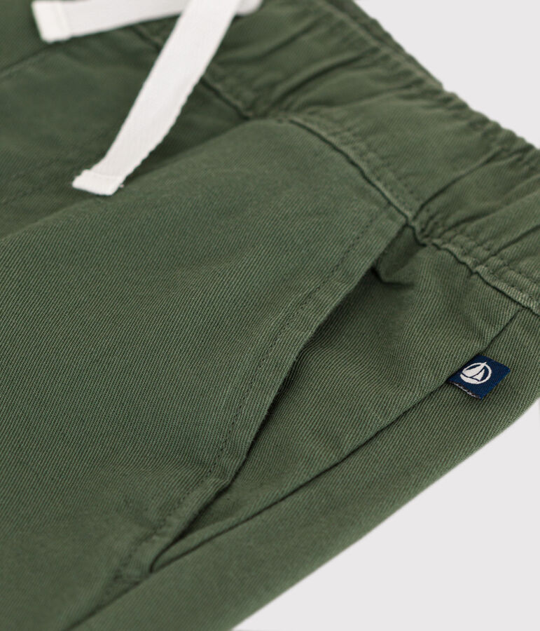 Kinderhose aus gestreiftem Baumwoll-Kattun Kinder/Jungen gr&uuml;n