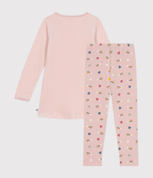 Kinder-Nachthemd aus Nicki. rosa/vielfarbig