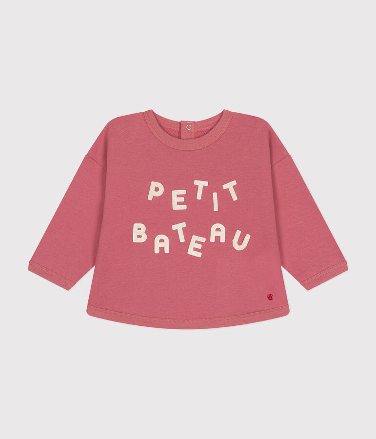 Baby-Sweatshirt aus Molton rosa ROSEWOOD