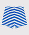 Baby-Shorts aus gestreifter Baumwolle blau PORCELANA/ MARSHMALLOW