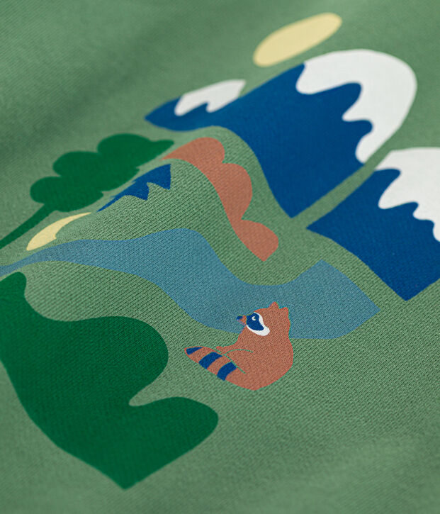 Kinder-Sweatshirt aus Molton f&uuml;r Jungen gr&uuml;n