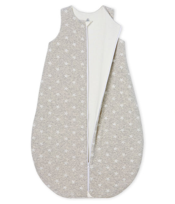 Babyschlafsack aus Samt für Jungen grau BELUGA/weiss MARSHMALLOW