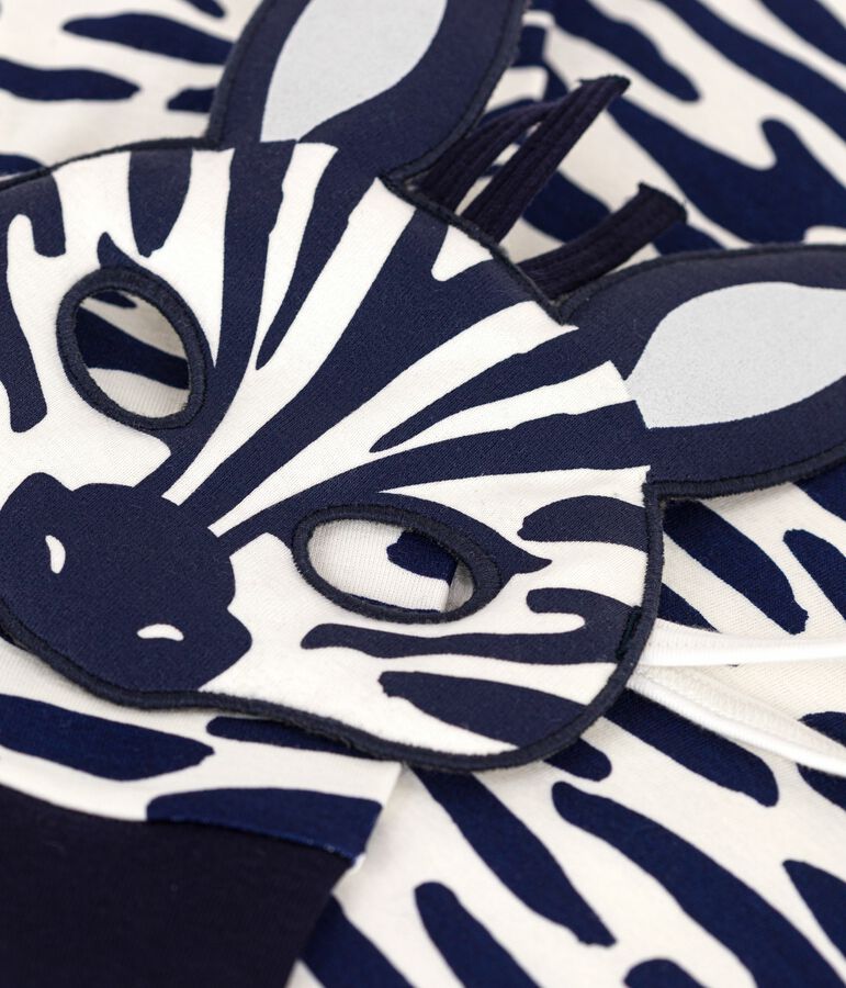 Kinder-Pyjama zum Verkleiden aus Baumwolle mit Zebra-Motiv blau/blau