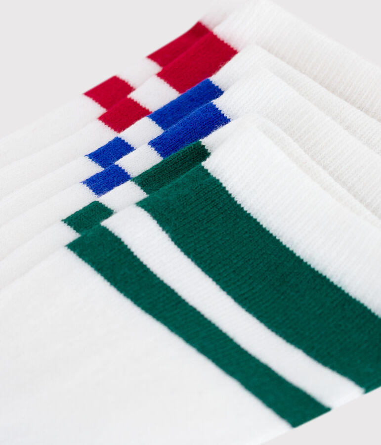 3er-Set Kinder-Socken aus einfarbiger Baumwolle vielfarbig