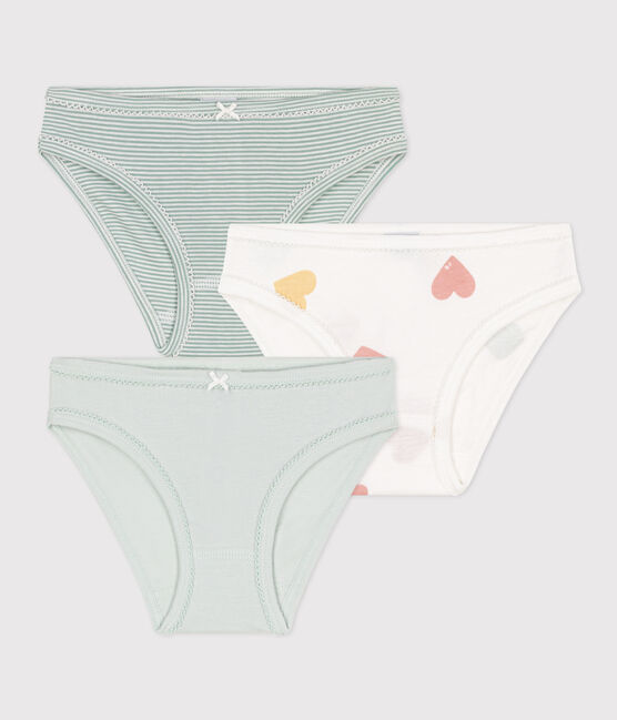 3er-Set Slips aus Bio-Baumwolle mit Herzmotiv für Mädchen variante 1