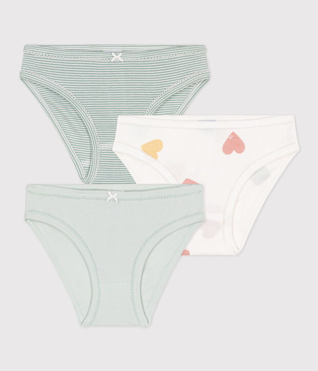 3er-Set Slips aus Bio-Baumwolle mit Herzmotiv f&uuml;r M&auml;dchen vielfarbig