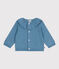 Baby-Cardigan mit Kragen aus einfarbigem Woll- und Baumwollstrick ADRIATIC