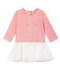 Langärmeliges Babykleid aus Materialmix für Mädchen