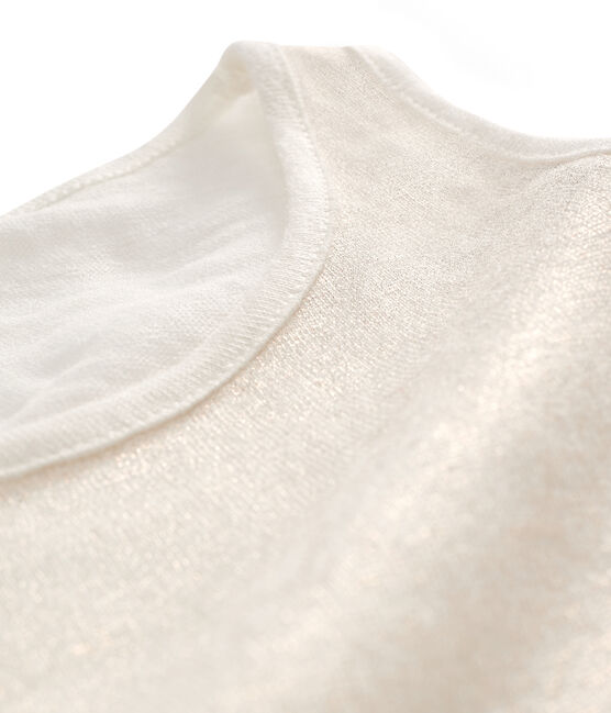 Schillerndes damen tanktop aus leinen weiss MARSHMALLOW/rosa COPPER