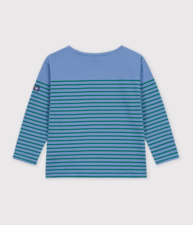 Kinder-Streifenshirt Marini&egrave;re aus Baumwolle blau/gr&uuml;n