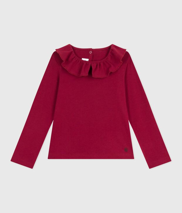 Lang&auml;rmeliges Kinder-T-Shirt aus einfarbiger Baumwolle rot