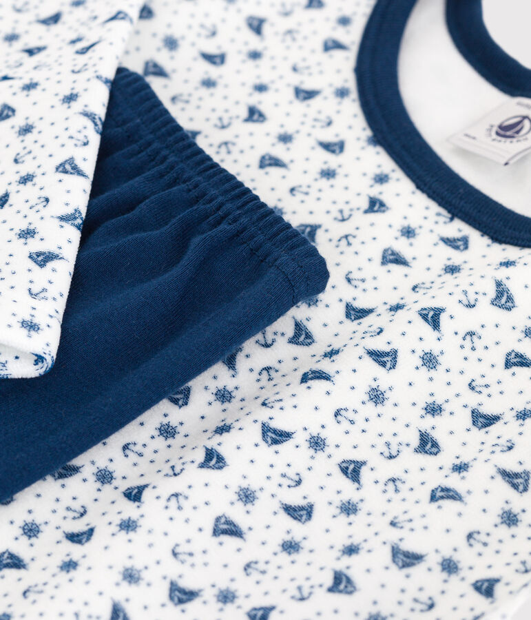 Pyjama aus Nicki f&uuml;r Kinder blau/vielfarbig