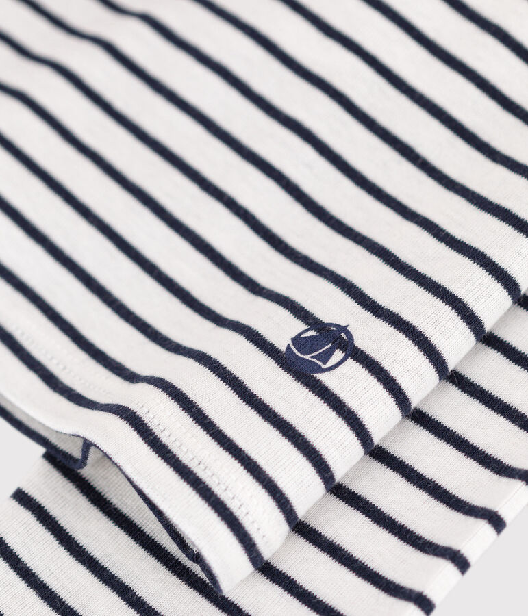 Rollkragenshirt aus Baumwolle f&uuml;r Damen weiss MARSHMALLOW/blau SMOKING