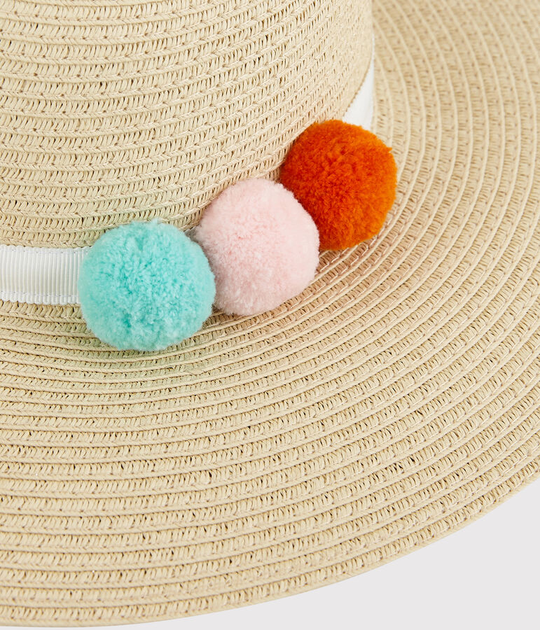 Kinder-Strohhut f&uuml;r M&auml;dchen rosa