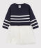 Baby-Kleid aus Wolle und Baumwolle für Mädchen blau SMOKING/weiss MARSHMALLOW