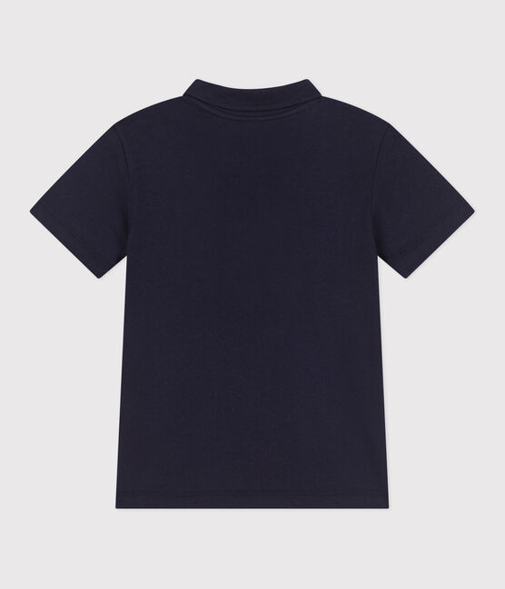 Kurzärmeliges Kinder-Poloshirt aus einfarbiger Baumwolle  blau SMOKING