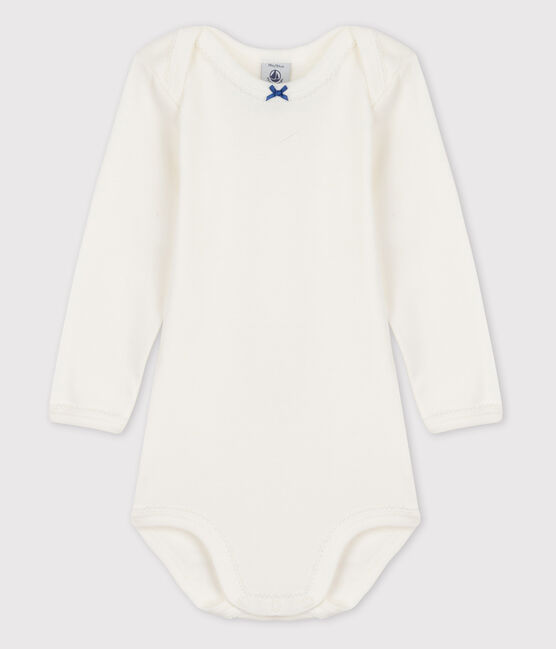 Langärmliger Baby-Body für Mädchen weiss MARSHMALLOW