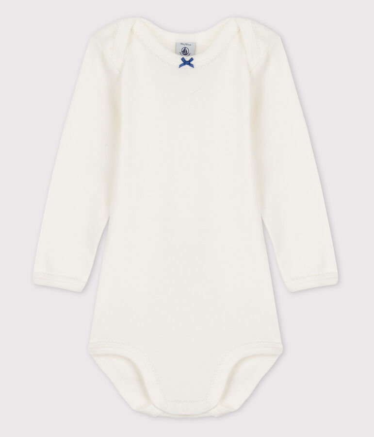 Lang&auml;rmliger Baby-Body f&uuml;r M&auml;dchen weiss
