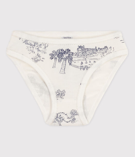 3er-Set Slips aus Bio-Baumwolle mit Herzmotiv für Mädchen weiss MARSHMALLOW/blau MEDIEVAL