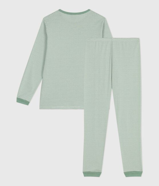 Kinder-Pyjama aus Baumwolle mit Streifen SAULE/ MARSHMALLOW