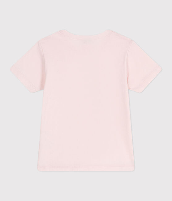 Kurzärmeliges Kinder-T-Shirt aus bedruckter Baumwolle rosa FLEUR