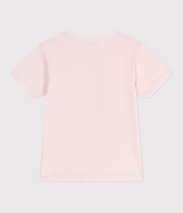 Kurz&auml;rmeliges Kinder-T-Shirt aus bedruckter Baumwolle rosa